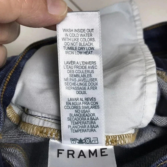 FRAME Le Garcon Size 31 Ankle Slim Boyfriend Jeans Mid Rise Distressed Crop - Picture 14 of 16